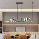 Suspension noir led lustre moderne minimaliste salle à manger luminaire lampe suspendue cuisine salon ... Suspension noir led lustre moderne minimaliste salle à manger luminaire lampe suspendue cuisine salon ...