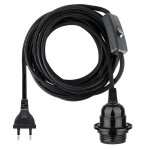 Suspension pour plafonnier douille à vis e27 câble dextension à 2 conducteurs (35 m noir) Suspension pour plafonnier douille à vis e27 câble dextension à 2 conducteurs (35 m noir)