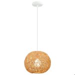 Suspension rotin naturel boh�me tokius luminaire cuisine salon - lustre �clairage e27 diam�tre 20 cm ...