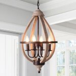 Suspension rustique willow? lustre en bois sphère à 4 ampoules style ferme métal brossé Suspension rustique willow? lustre en bois sphère à 4 ampoules style ferme métal brossé