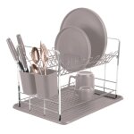 �gouttoir � vaisselle - berlinger haus - bh - 8596 - m�tal - design moderne - taupe et or rose