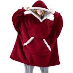 Sweat à capuche adulte - plaid polaire à manche - pull plaid capuche femme homme (rouge) Sweat à capuche adulte - plaid polaire à manche - pull plaid capuche femme homme (rouge)