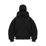 Sweat  capuche balaclava zip hoodie zipp homme veste chaude hoodie balaclava cagoule moto masque anti ...