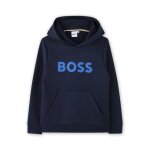 Sweat  capuche bleu marine boss enfant avec imprim logo
