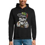 Sweat � capuche crane hip hop - tete de mort avec une caquette - pixel evolution - homme