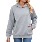 Sweat capuche femme automne hiver sweat - shirt lche manches longues avec poche couleur unie confortable ...