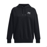 Sweat  capuche femme - under armour - essential flc os - respirant - manches longues - noir / blanc