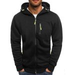 Sweats  capuche pour hommes zipp hiver chaud veste sport dcontract lger respirant hoodie