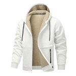 Sweat  capuche homme avec zippe doublure en polaire sweat - shirt chaud manches longues pour automne ...