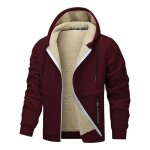 Sweat  capuche homme avec zippe doublure en polaire sweat - shirt chaud manches longues pour automne ...
