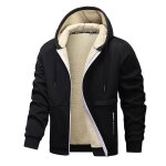 Sweat  capuche homme avec zippe doublure en polaire sweat - shirt chaud manches longues pour automne ...