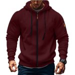 Sweat � capuche homme zipp�sweat - shirt en polaire automne hiver avec poches zipp�es - taille eu - bordeaux ...