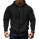 Sweat � capuche homme zipp�sweat - shirt en polaire automne hiver avec poches zipp�es - taille eu - noir ...