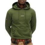 Sweat � capuche kaki homme superdry plain hood