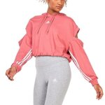 Sweat  capuche rose femme adidas hk2570