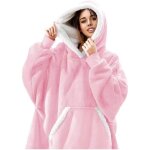 Sweat capuche surdimensionn sweat plaid polaire chaude couverture avec manches et poche pull plaid taille ...