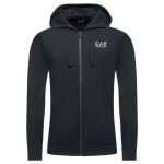 Sweat � capuche zipp� - ea7 emporio armani - bleu - col capuche - manches longues