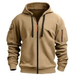 Sweat  capuche zipp homme en polaire automne hiver sweat - shirt regular chaud manches longues couleur ...