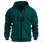 Sweat  capuche zipp homme en polaire automne hiver sweat - shirt regular chaud manches longues couleur ...