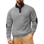 Sweat  col montant homme en polaire sweat homme sans capuche 1 / 4 zip - gris clair