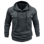 Sweat homme a capuche autumn dhiver pull homme col henley casual chaude leger couleur unie regular fit ...