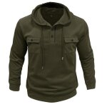 Sweat homme a capuche autumn dhiver pull homme col henley casual chaude leger couleur unie regular fit ...
