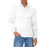 Sweat homme dhiver autumn pull homme col revers casual chaude leger couleur unie regular fit?blanc