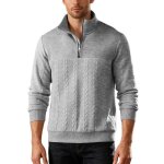 Sweat homme dhiver  demi - fermeture pull homme col montant chaude leger autumn casual regular fit manches ...
