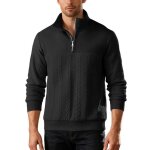 Sweat homme dhiver � demi - fermeture pull homme col montant chaude leger autumn casual regular fit manches ...