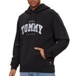 Sweat noir homme tommy hilfiger varsity