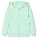 Sweat - shirt � capuche et fermeture �clair pour enfants vert vif 92 / 104 / 116 / 128 / 140