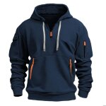 Sweat - shirt homme a capuche zipp� autumn regular fit pull homme sport avec poches - bleu marine