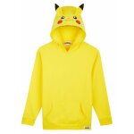 Sweat � capuche enfant - pokemon - pikachu pokeball - jaune - 100% coton - tailles 5 - 14 ans