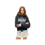 Sweat superdry femme vintage noir coton