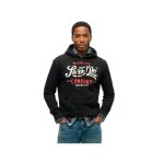 Sweat superdry homme perfect fit script noir coton