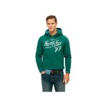 Sweat superdry homme script vert coton