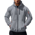 Sweat zipp� � capuche hommehoodie homme hiver en polaire avec poches multiple - taille eu - gris clair ...