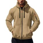 Sweat zipp� � capuche hommehoodie homme hiver en polaire avec poches multiple - taille eu - kaki