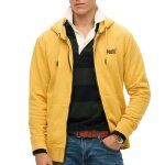 Sweat zipp� jaune homme superdry essential washed ziphood