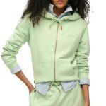 Sweat zipp� vert clair femme superdry essential