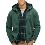 Sweat zippé vert foncé homme superdry essential washed ziphood Sweat zippé vert foncé homme superdry essential washed ziphood