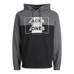 Sweatshirt  capuche - jack & jones - noir et gris - manches longues - col capuche - homme