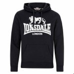 Sweatshirt � capuche - lonsdale - go sport 2 - noir - manches longues - 100% coton peign�