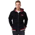 Sweatshirt  capuche zipp - lonsdale - lancaster - noir - 67% coton - doublure polyester