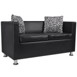 Sweet canap relax - canap  2 places - cuir synthtique noir 16664323
