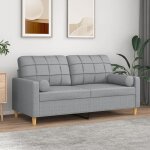Sweet canap relax - canap 2 places - avec oreillers gris clair 140 cm tissu 51867371