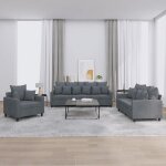 Sweet canapé relax - ensemble de canapés 3 pcs - design simple - avec coussins - gris foncé velours 72206285 ... Sweet canapé relax - ensemble de canapés 3 pcs - design simple - avec coussins - gris foncé velours 72206285 ...