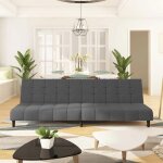 Sweet canap relax - canap - lit  2 places - gris fonc velours 62414231
