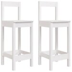 Sweet chaises de bar - contemporain - lot de 2 blanc 40x415x112 cm bois de pin solide - 40x415x112cm ...