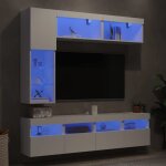 Sweet ensemble de meubles tv - table tv muraux 7 pcs avec lumires led blanc stable 74983194